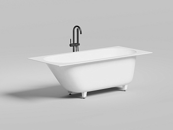 Ванна из литьевго мрамора Salini ORNELLA 102411GF 170х75 встраиваемая прямоугольная с ножками